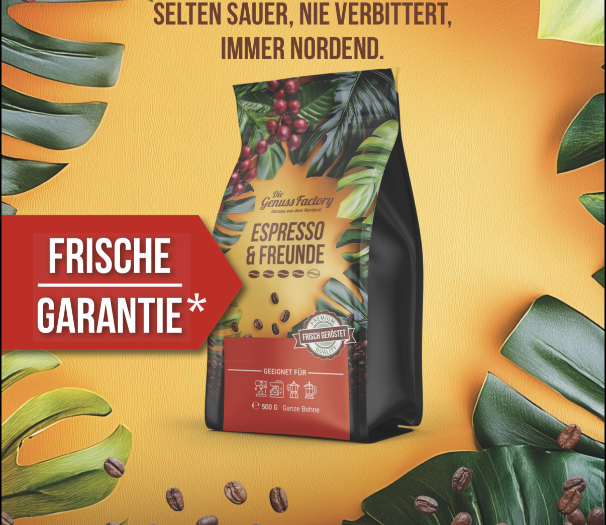 Espresso und Freunde Kaffeeverpackung — Premium Bürokaffee von Die Genuss Factory Frankfurt